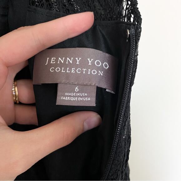 Jenny Yoo Harlow Metallic Black Lace Dress - Picture 7 of 9